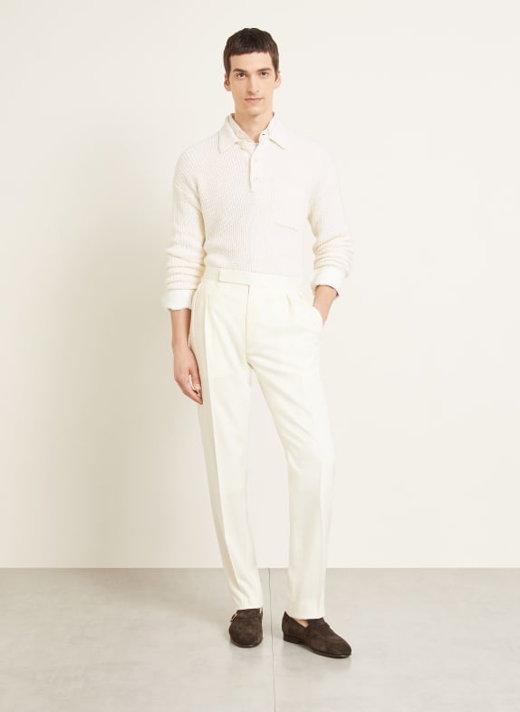 RALPH LAUREN PURPLE LABEL Polo en maille de soie CRÈME