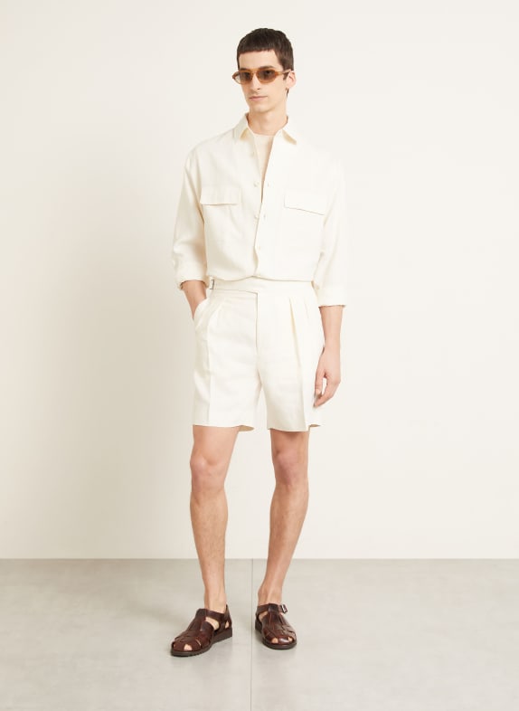 RALPH LAUREN PURPLE LABEL Leinenhemd Relaxed Fit CREME