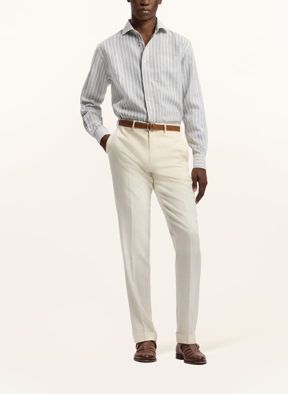 RALPH LAUREN PURPLE LABEL Chemise en lin coupe ajustée BLEU CLAIR / CRÈME