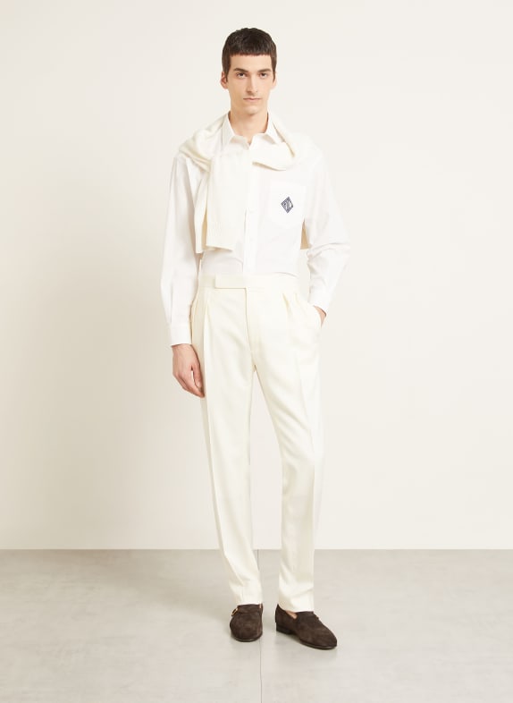 RALPH LAUREN PURPLE LABEL Chemise coupe décontractée ÉCRU / BLEU FONCÉ