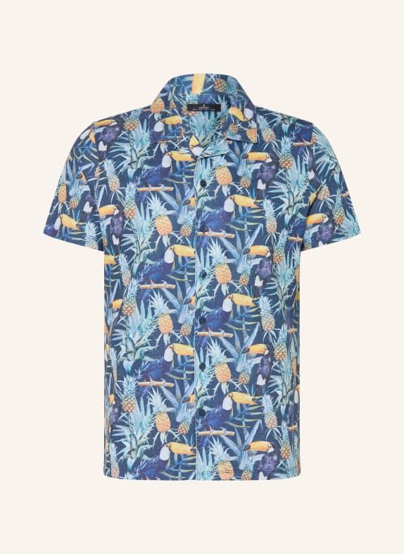 RAGMAN Resorthemd met normale pasvorm van jersey DONKERBLAUW / GEEL / GROEN