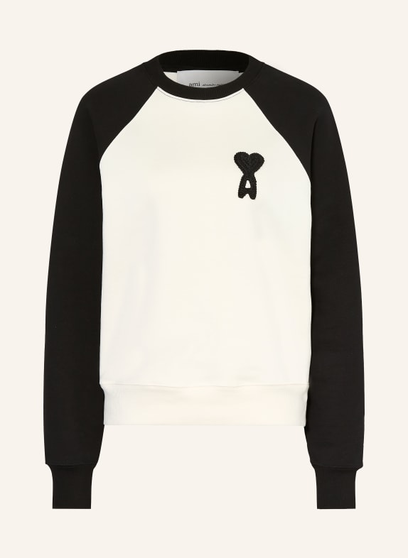AMI PARIS Sweatshirt WEISS / SCHWARZ