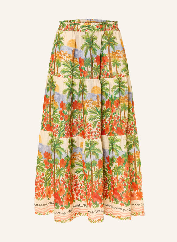 MRS & HUGS jupe en lin VERT / ROUGE / BLEU