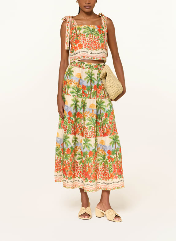 MRS & HUGS linnen rok GROEN / ROOD / BLAUW