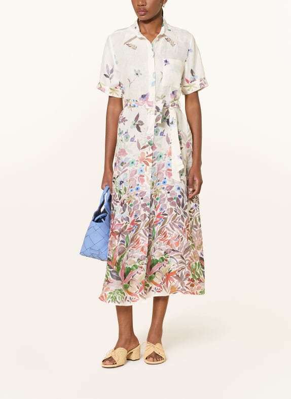 ROBERT FRIEDMAN Hemdblusenkleid aus Leinen CREME / ROSÉ / KHAKI