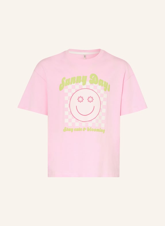 ONLY T-Shirt ROSA / HELLGRÜN / WEISS