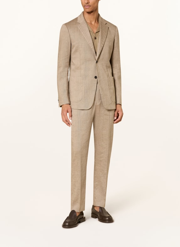 TIGER OF SWEDEN Pakjas JUSTIN Extra Slim Fit met linnen 14G Vintage Beige