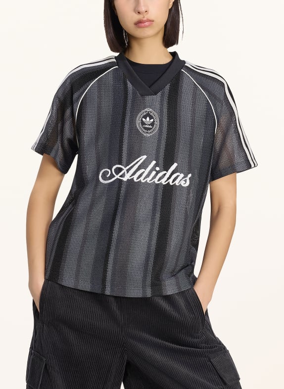 adidas Originals Gebreid shirt ADIDAS ORIGINALS SUMMER GLOW KNITTED OVERSIZED JERSEY DONKERGRIJS / WIT / ZWART