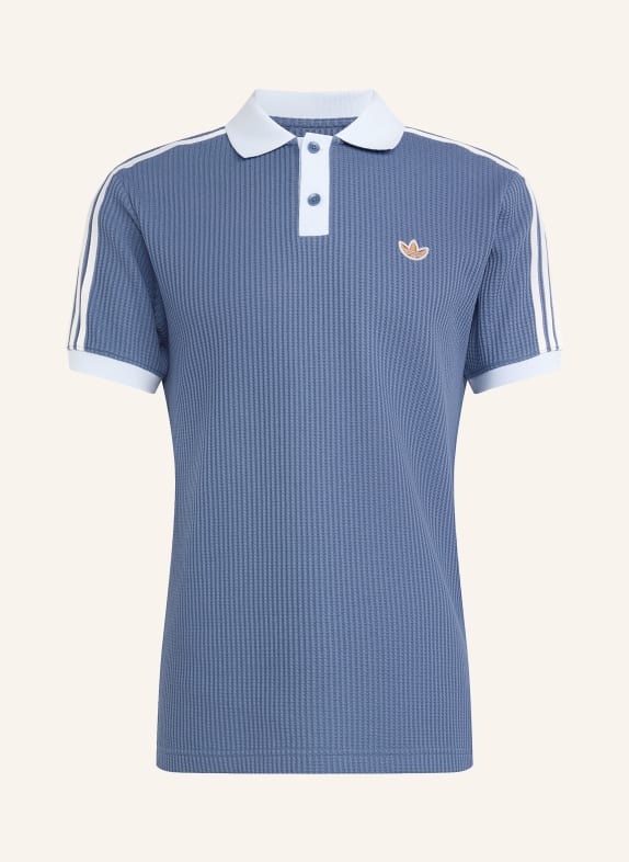 adidas Originals Polo en piqué WAFFLE KNIT BLEU GRIS / CRÈME / BLEU CLAIR