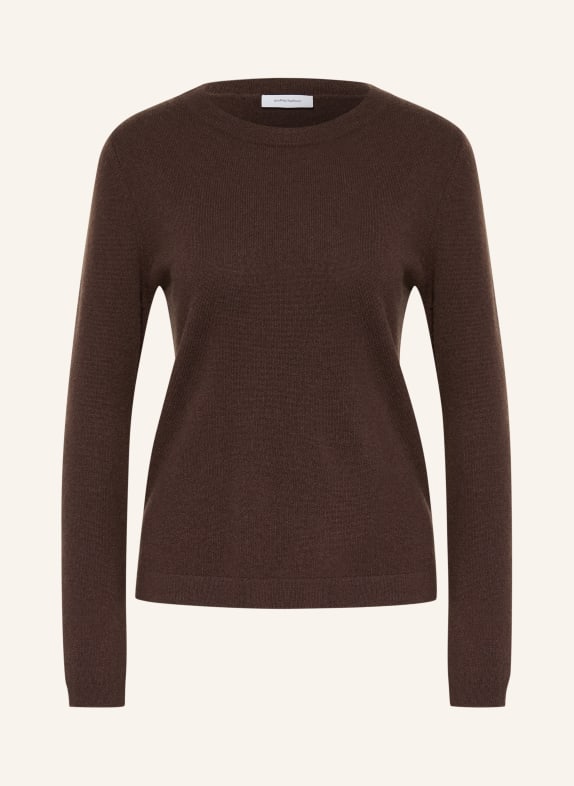 darling harbour Sweter z kaszmiru DARK BROWN