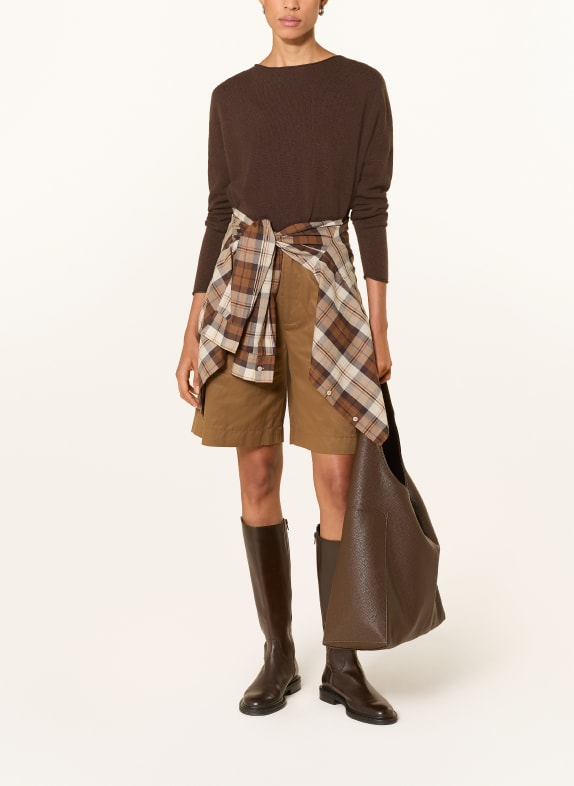 darling harbour Cashmere-Pullover DARK BROWN