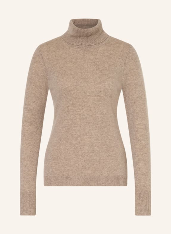 darling harbour Cashmere turtleneck sweater LIGHT BROWN