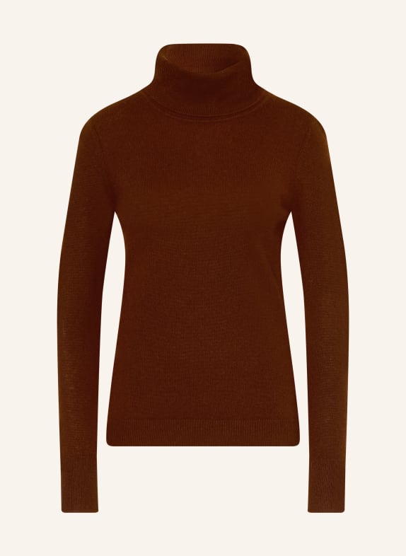 darling harbour Rollkragenpullover aus Cashmere DUNKELROT