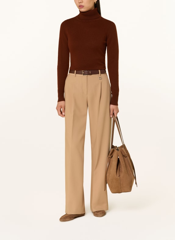 darling harbour Rollkragenpullover aus Cashmere DUNKELROT