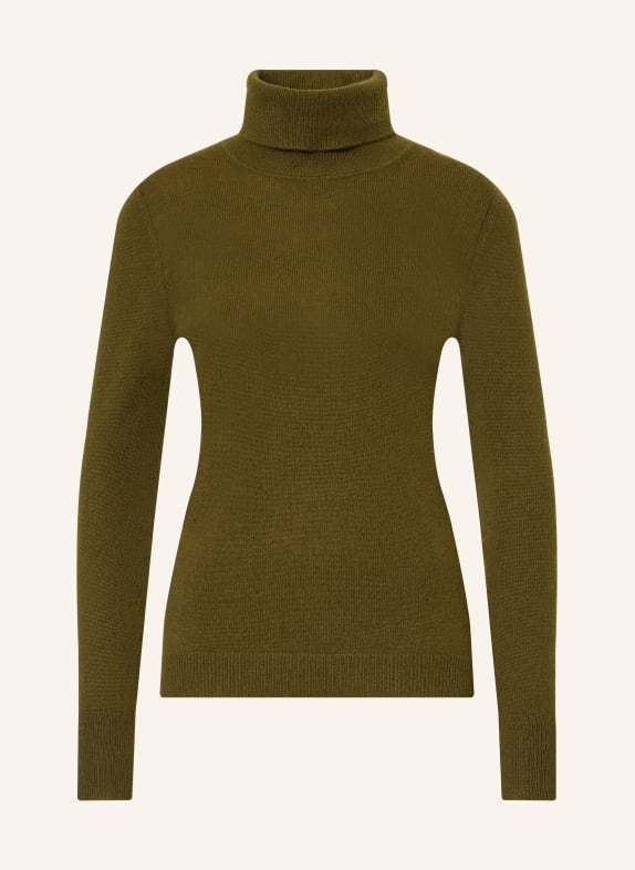 darling harbour Rollkragenpullover aus Cashmere OLIVE