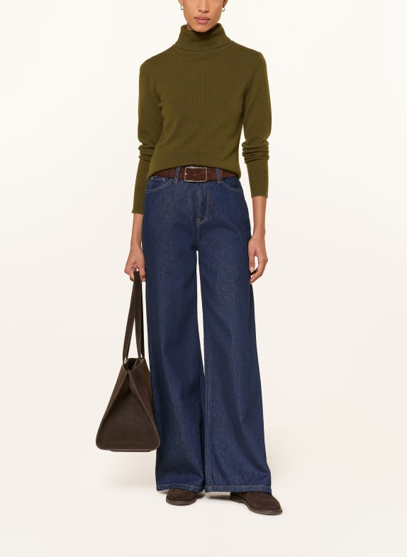 darling harbour Rollkragenpullover aus Cashmere OLIVE