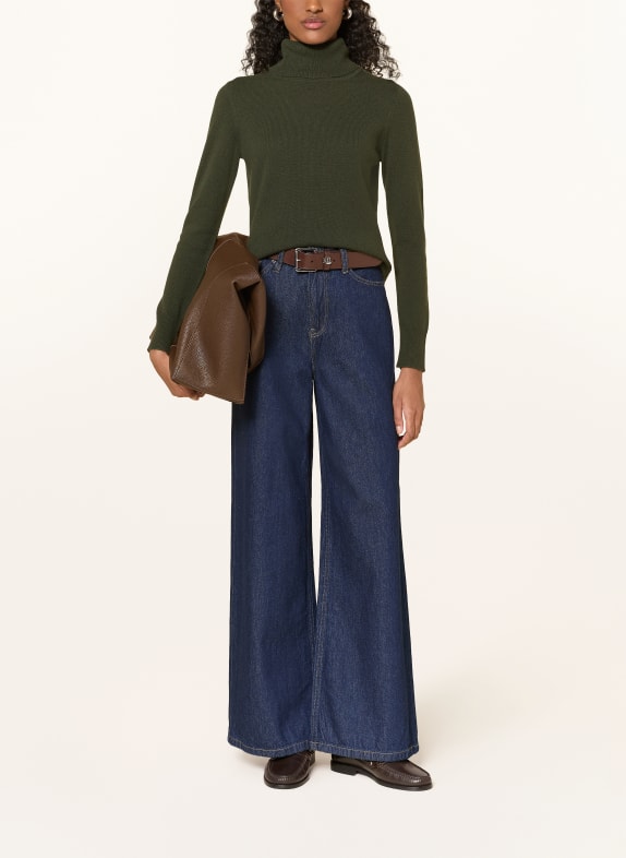 darling harbour Rollkragenpullover aus Cashmere FOREST GREEN