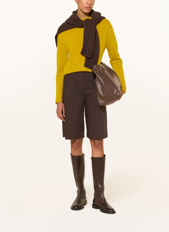 darling harbour Sweter z kaszmiru olive gold