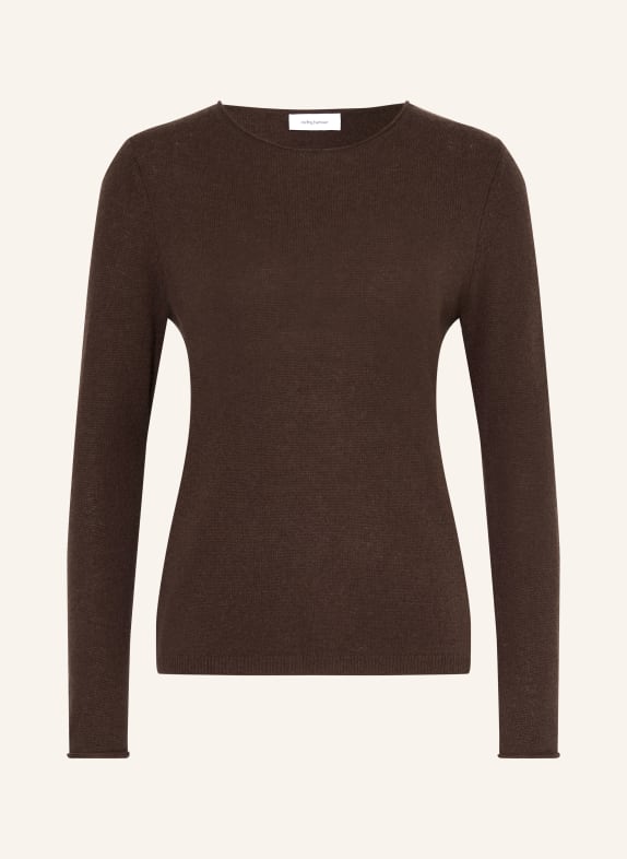 darling harbour Sweter z kaszmiru DARK BROWN