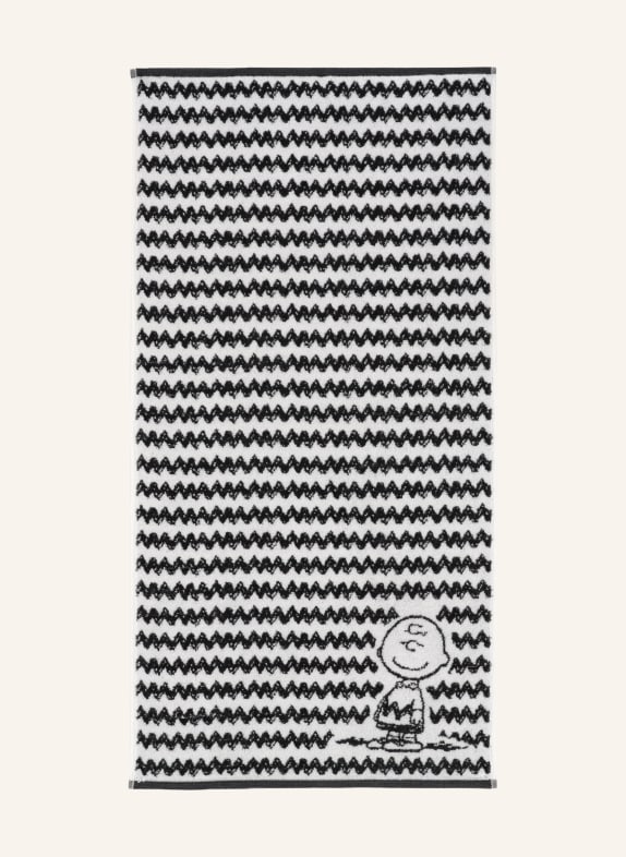 VOSSEN Handtuch CHARLIE BROWN HELLGRAU / SCHWARZ