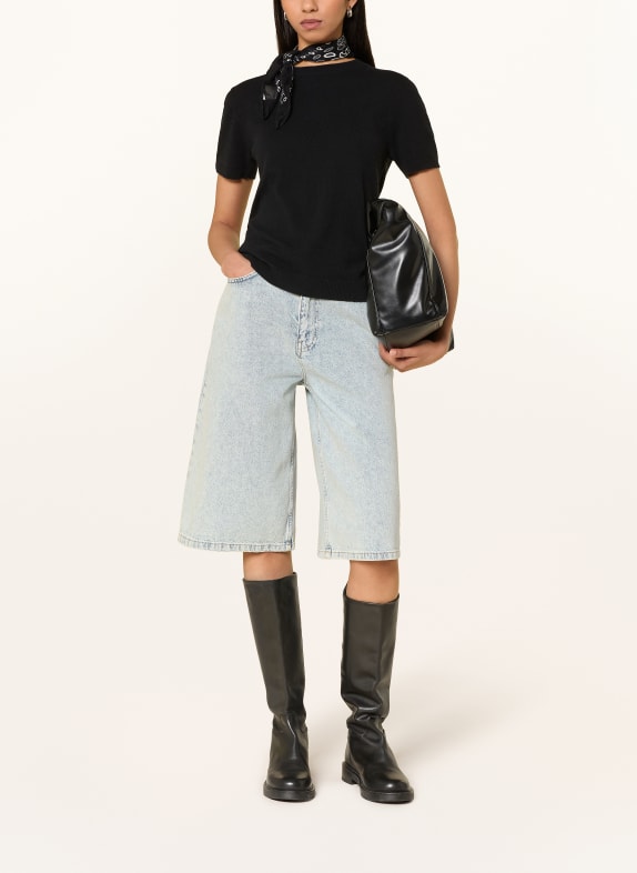 darling harbour Gebreid shirt van kasjmier BLACK