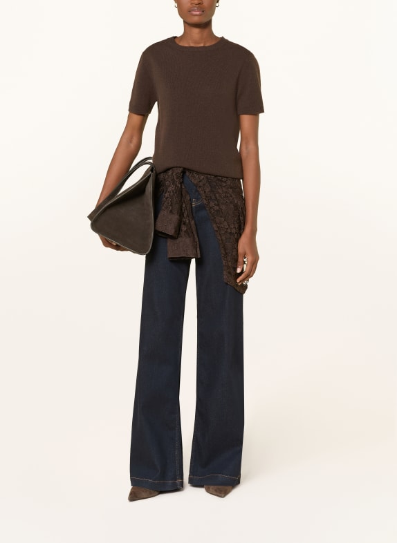 darling harbour Gebreid shirt van kasjmier DARK BROWN