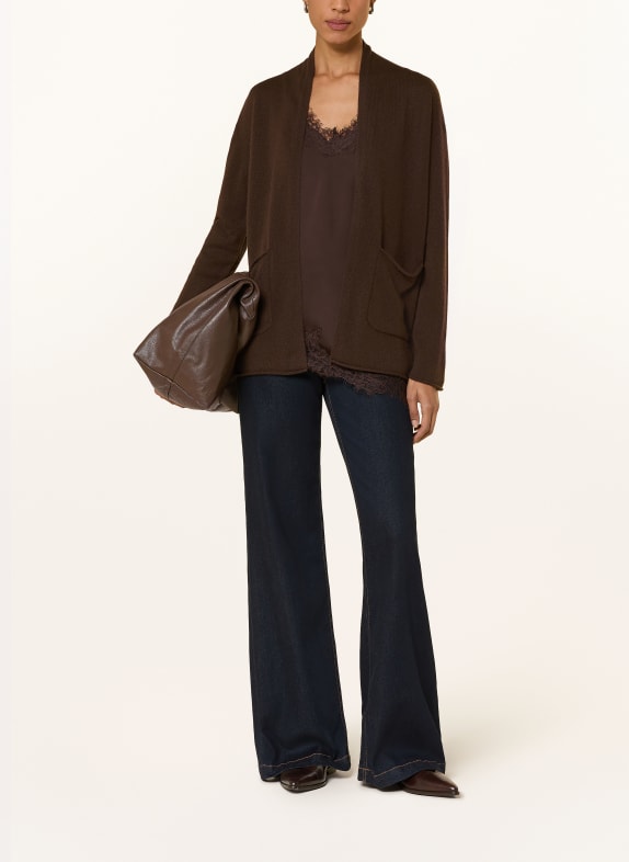 darling harbour Strikket kåbe i kashmir DARK BROWN