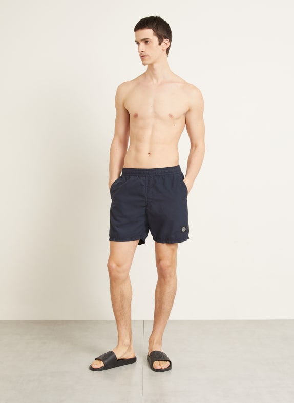 STONE ISLAND Zwemshorts DONKERBLAUW / CRÈME / ZWART