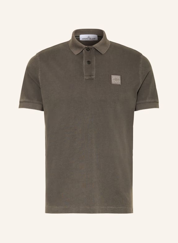 STONE ISLAND Polo en piqué, coupe ajustée GRIS FONCÉ
