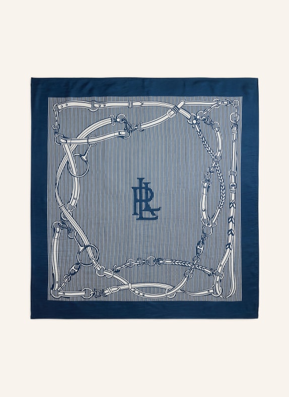 LAUREN RALPH LAUREN Szalik jedwabny GRANATOWY / BIAŁY