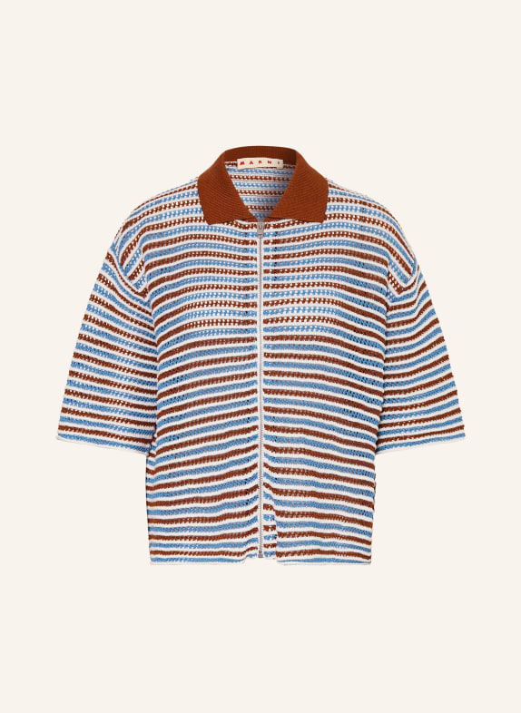 MARNI Kardigan BIAŁY / BRĄZOWY / NIEBIESKI
