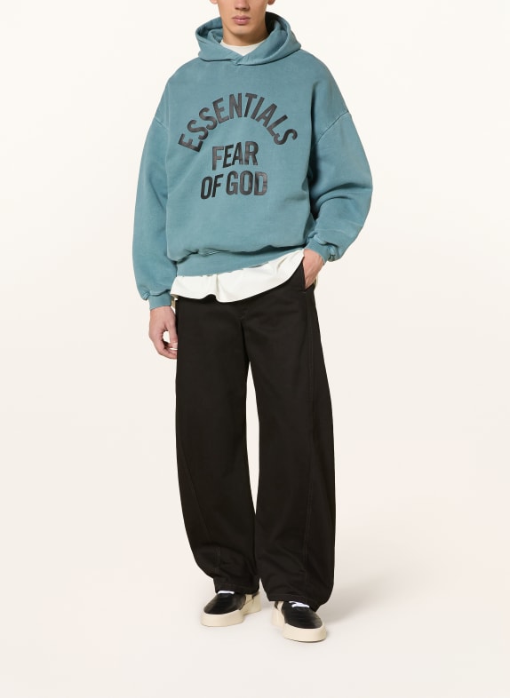 ESSENTIALS - FEAR OF GOD Oversized hoodie PETROL