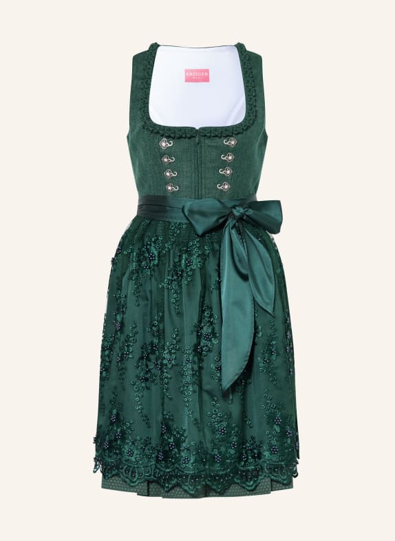 KRÜGER Dirndl z kryształkami ZIELONY