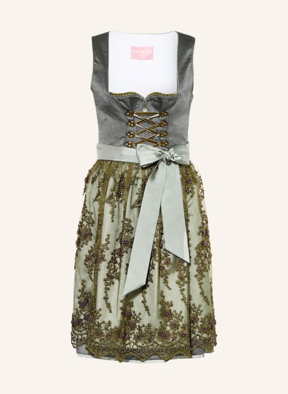KRÜGER Dirndl LUNESSA mit Schmucksteinen DUNKELGRÜN