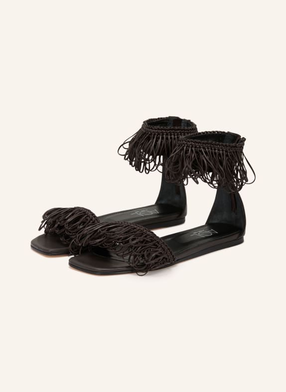 AGL Sandales ELSY FRINGE MARRON FONCÉ
