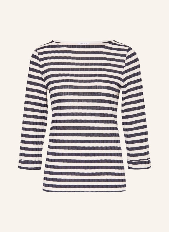 efixelle Chemisier à manches 3/4 BLEU FONCÉ / BLANC