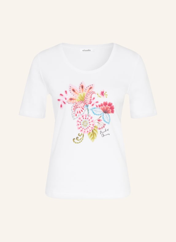 efixelle T-Shirt mit Schmucksteinen WEISS / PINK