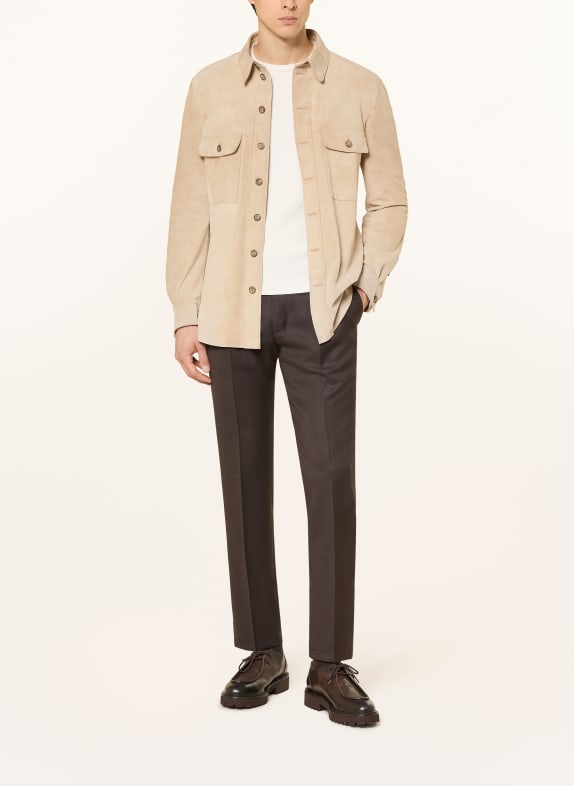 MEINDL Leren overjas YUMA BEIGE
