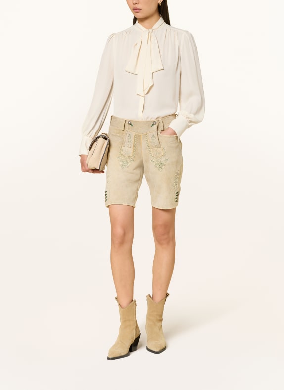 MEINDL Traditionele lederhose DA.AUSSEER BEIGE / GROEN