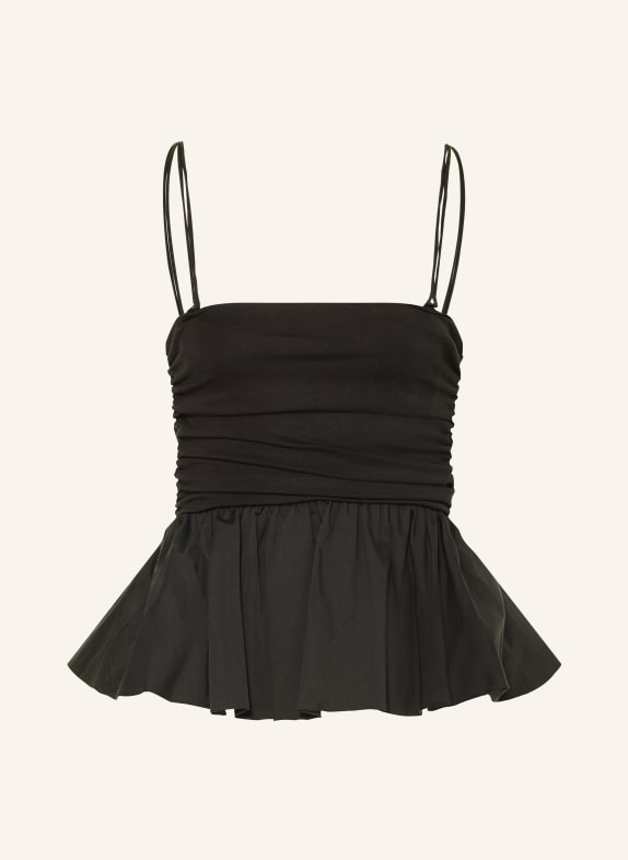 GESTUZ Blůzkový top GZERIN s volánkem ČERNÁ