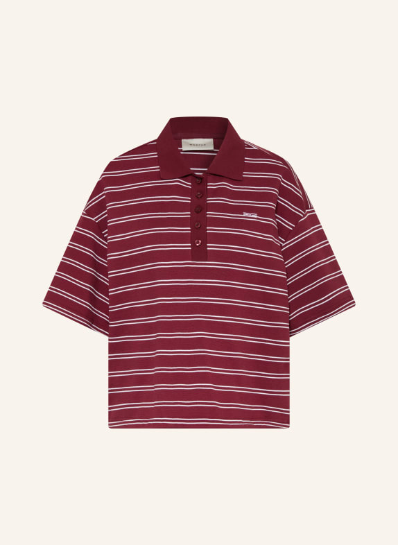 GESTUZ Polo en piqué GZPILOVA ROUGE FONCÉ / BLANC