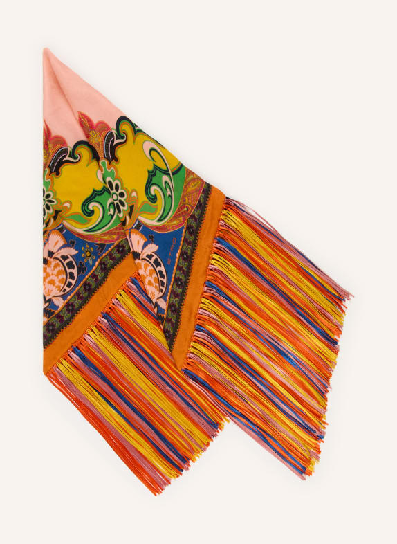 ETRO Dreieckstuch mit Seide ORANGE / GELB / GRÜN