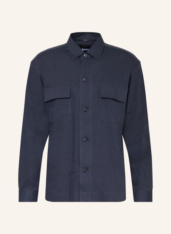 BOSS Hemd CAI Comfort Fit mit Leinen DUNKELBLAU