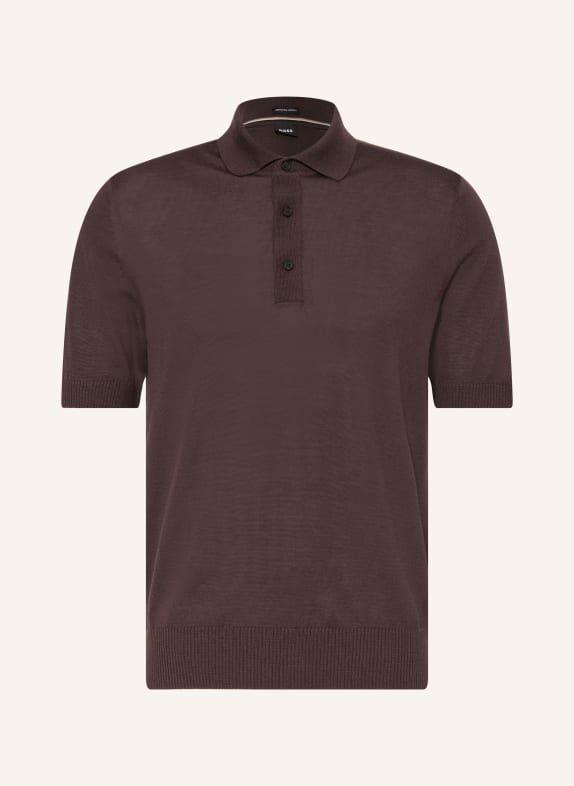 BOSS Strick-Poloshirt NOLANO DUNKELBRAUN