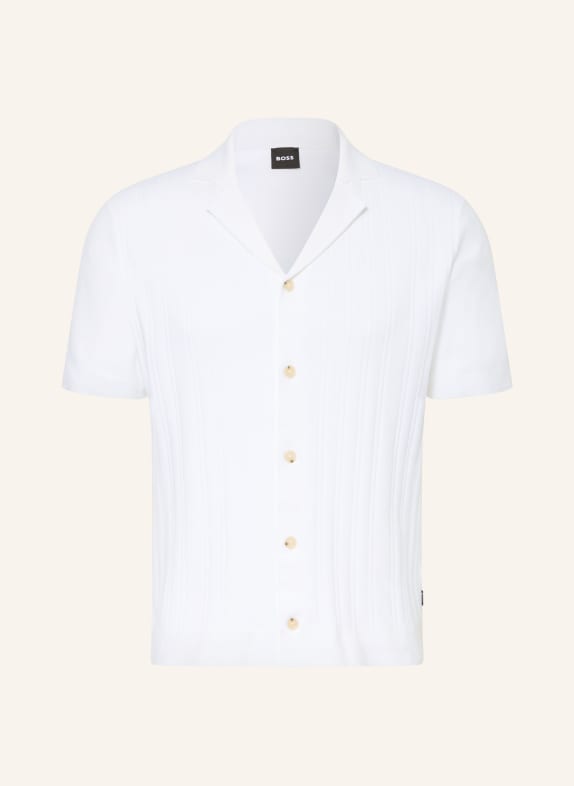 BOSS NERI Slim Fit Knit Shirt WHITE