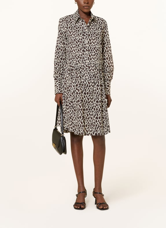 lilienfels Overhemdjurk MARRON FONCÉ / BEIGE / ZWART