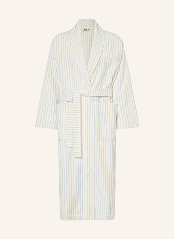 TEKLA Unisex-Bademantel HELLBLAU / ECRU