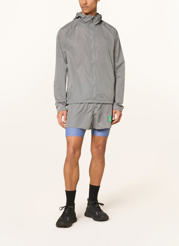 District Vision 2-in-1-hardloopbroek GRIJS / GROEN / BLAUW