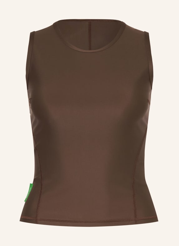 District Vision Fitted Training Tank Top DARK BROWN