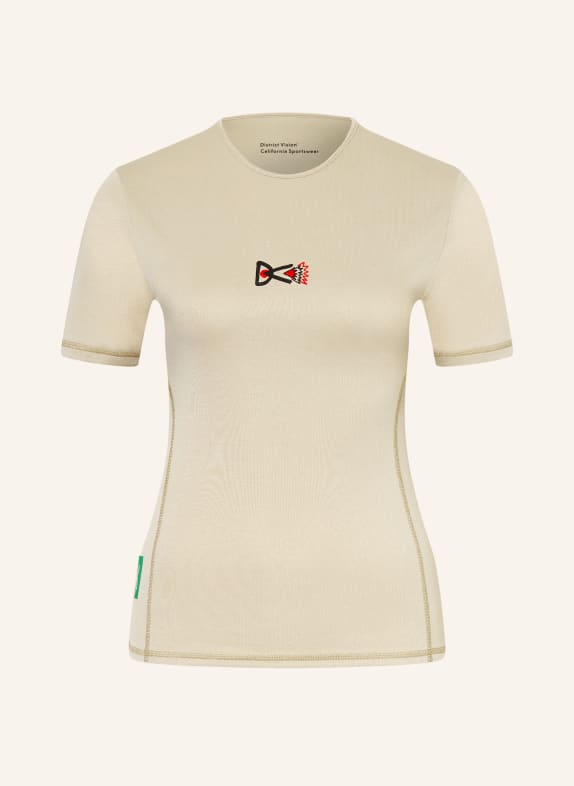 District Vision T-shirt PANELED TRAINING BEIGE